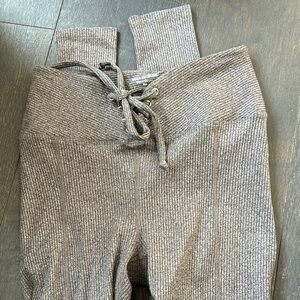 Year of Ours Gray Ribbed High-Waist Leggings